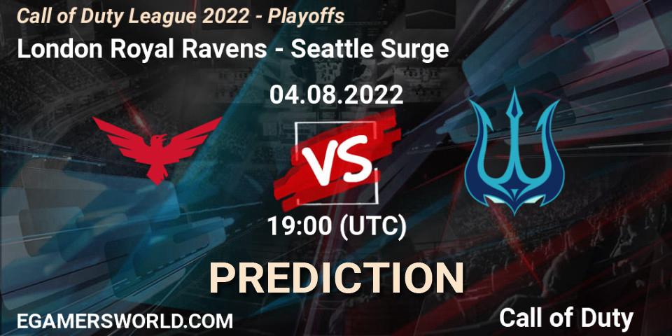 London Royal Ravens vs Seattle Surge: Betting TIp, Match Prediction. 04.08.22. Call of Duty, Call of Duty League 2022 - Playoffs