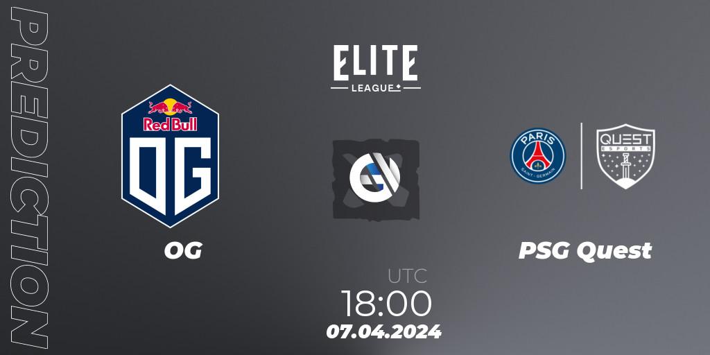 OG vs PSG Quest: Betting TIp, Match Prediction. 07.04.24. Dota 2, Elite League: Round-Robin Stage