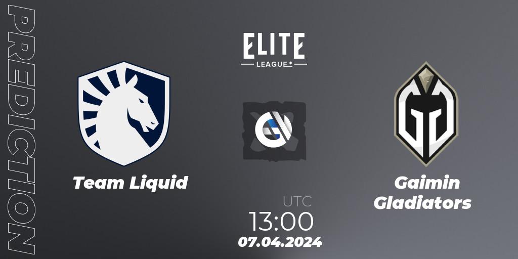 Team Liquid vs Gaimin Gladiators: Betting TIp, Match Prediction. 07.04.24. Dota 2, Elite League: Round-Robin Stage